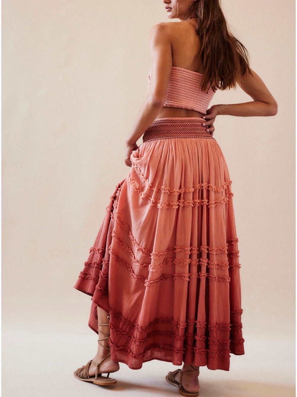 Free people pink ombré maxi skirt